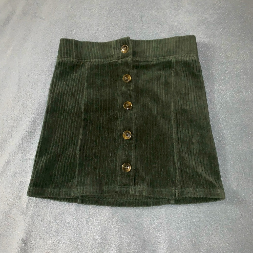 Blue spice green corduroy skirt size 10